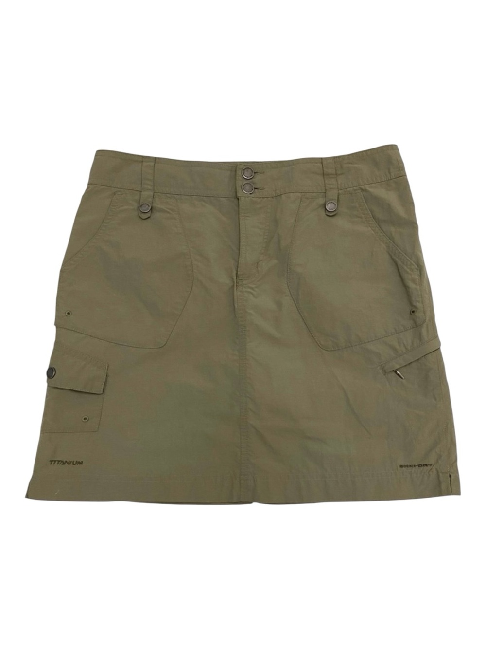 Columbia Titanium Skort Size 8 Khaki Hiking Cargo Skirt Shorts Outdoor Travel